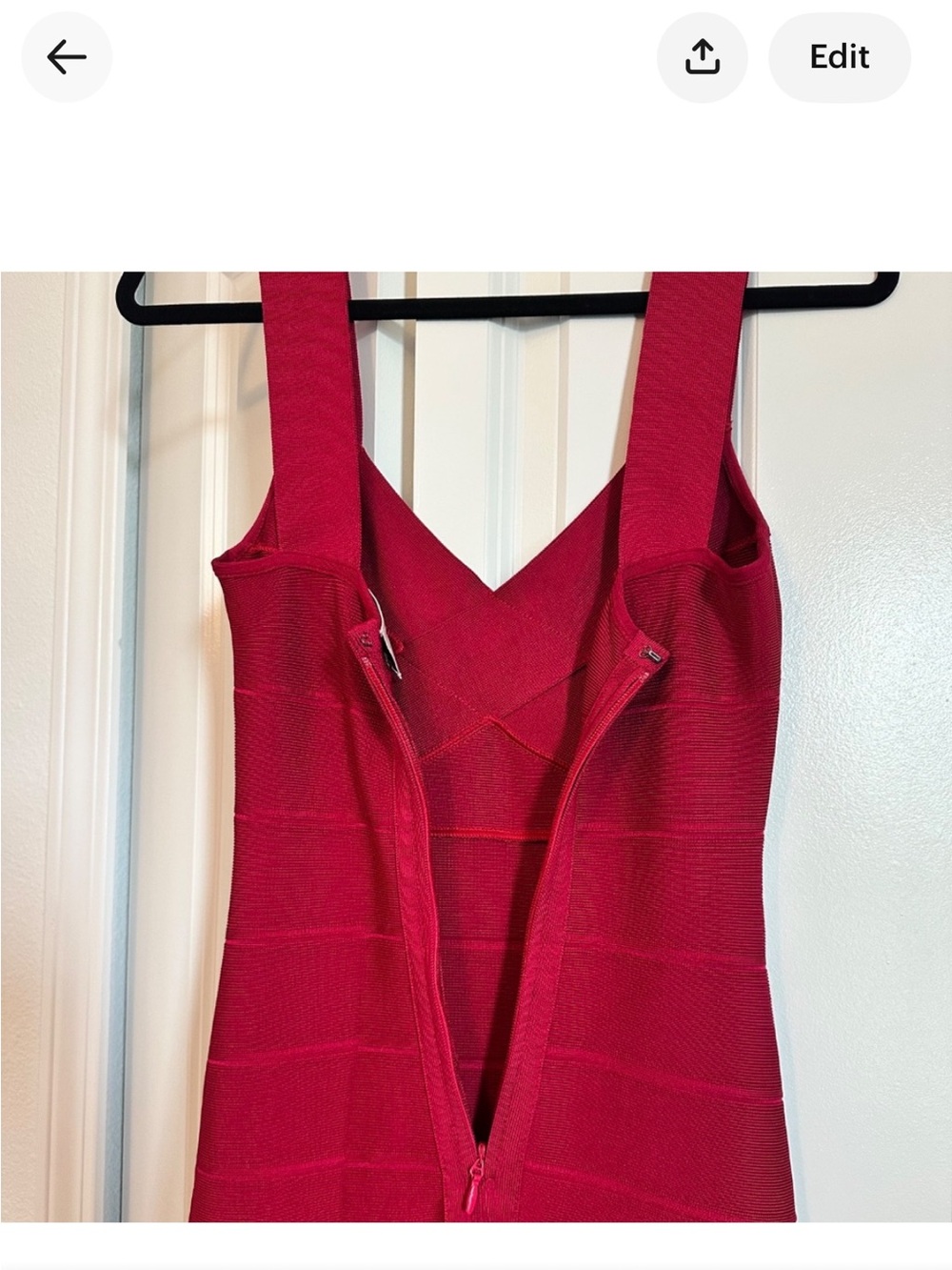 Herve Leger Red Maxi Dress Heart Ball or Prom - Picture 5 of 5